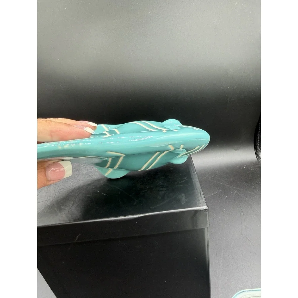 🐠💎 Mid‑Century California Studio Pottery Turquoise Angelfish Figurine 💎🐠